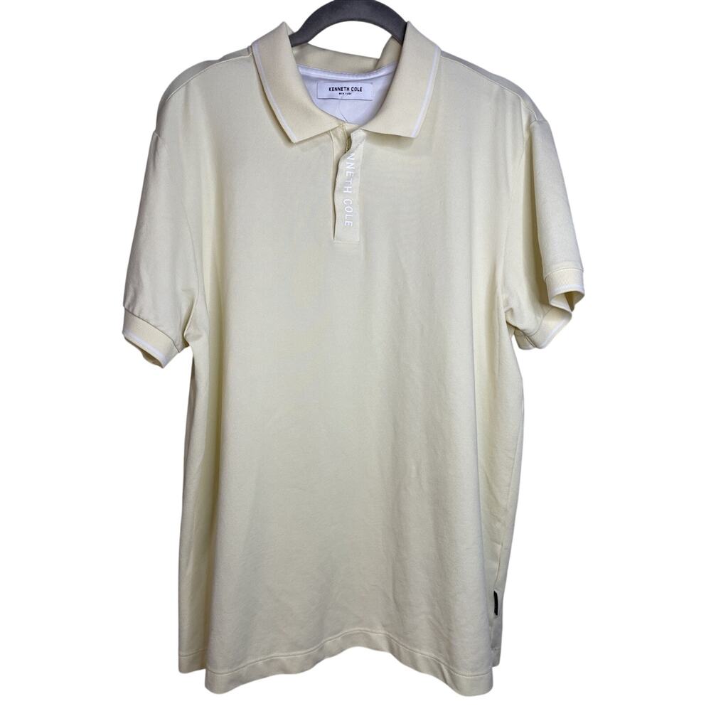 Kenneth Cole NWOT Men’s Polo - Size Med - Yellow Short Sleeve - Zip Closure